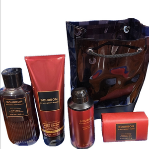 Bath & Body Works 5 Pc Bourbon Gift Bag Set